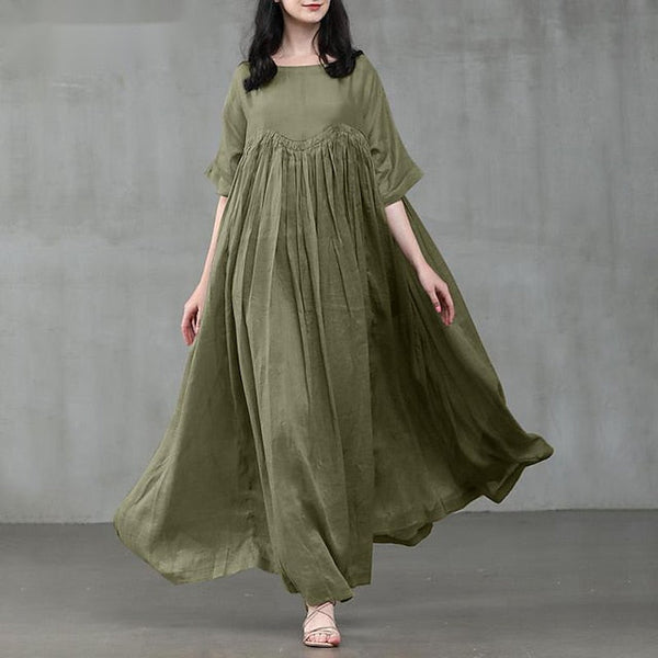 Women's Long Dress Maxi Dress Cotton Blend Casual Dress FashionChic