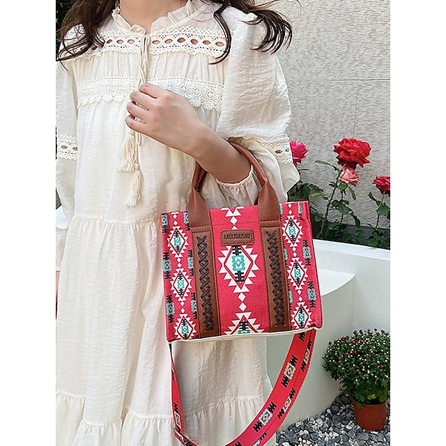 – Ethnic Bag Vintage-Inspired Women's Tote Print Boho FashionChic