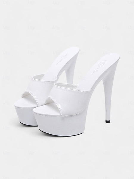 High Leather Women's Heels Patent Red Platform with FashionChic