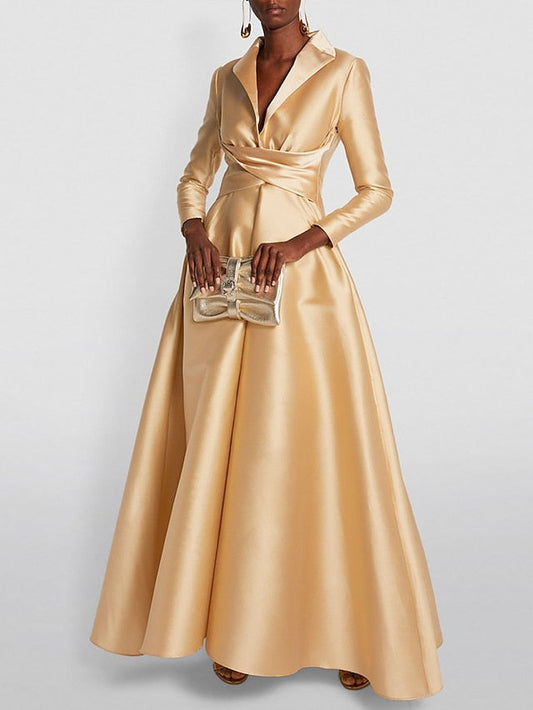 Evening A-Line Formal Tuxedo Dress Gown Elegant Wedding FashionChic
