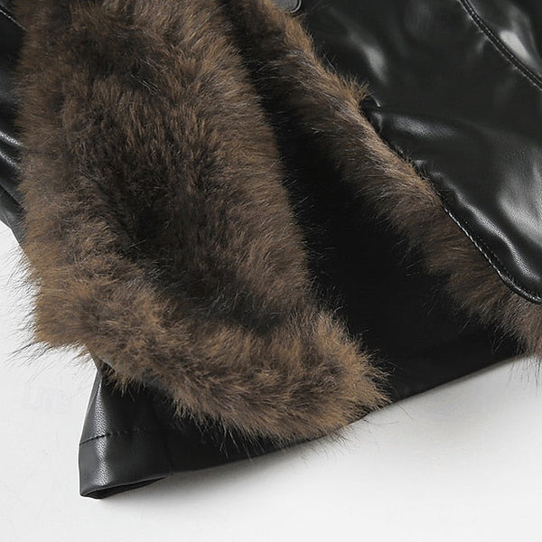 Jacket Warm Comfortable Women's Buttons Fur Casual Collar FashionChic