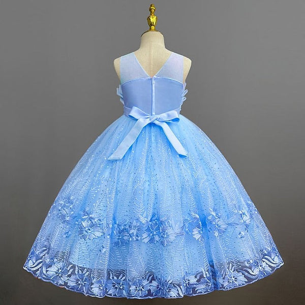 Colored Flower Solid Kids Dress Girl Girls' FashionChic