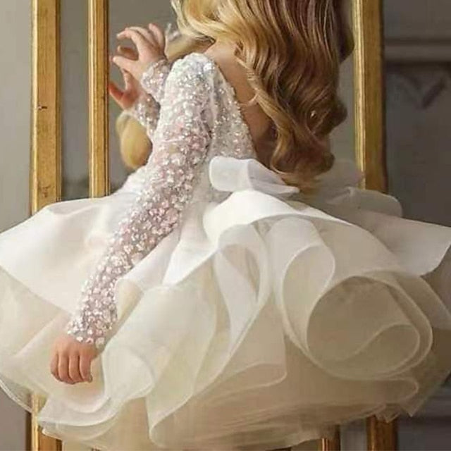 Sequin Kids Long Party Flower Girls' Girl Dress FashionChic
