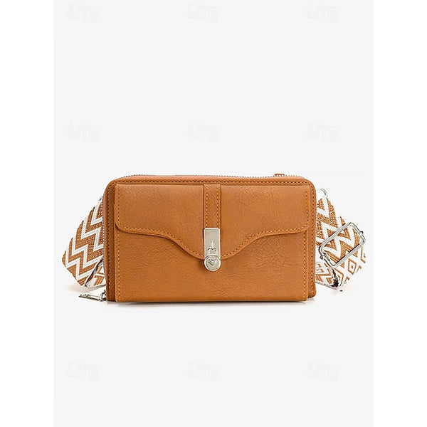 Crossbody Faux Women's Geometric Bag Pattern with Leather FashionChic