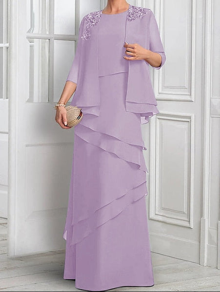 Elegant Formal Bride Mother Suit Dress the Piece A-Line Two of FashionChic