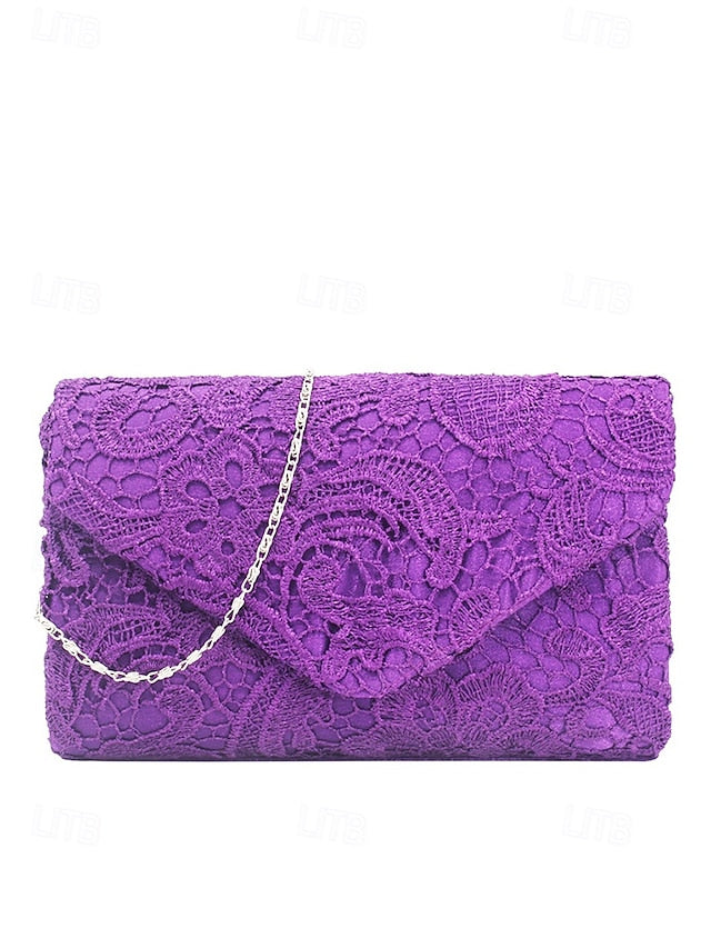 Chain with Strap Clutch Lace Bag Evening Women's FashionChic