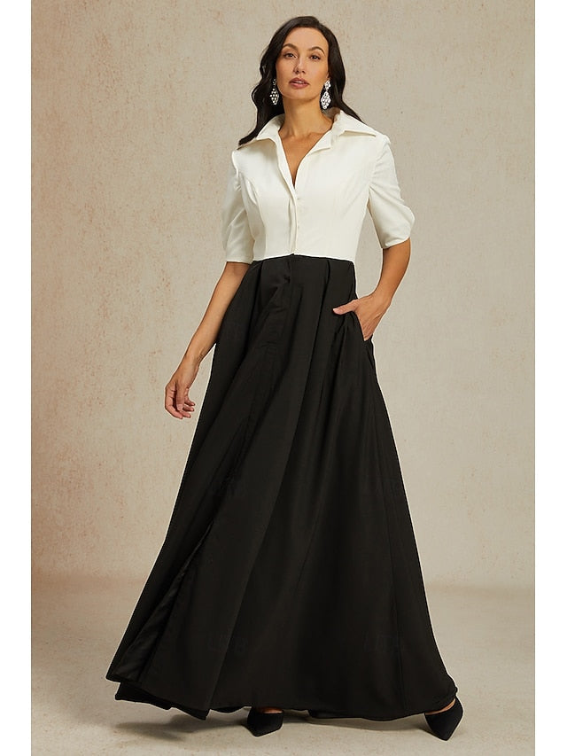 Dress of Collar Mother the Shirt Party A-Line Elegant Bride FashionChic