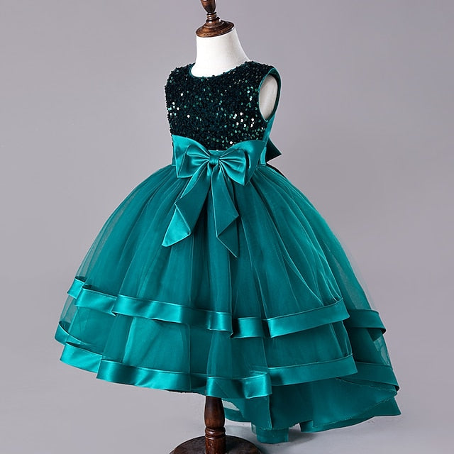 Dress Sequin Wedding Festival Kids Party Girls' Sleeveless FashionChic