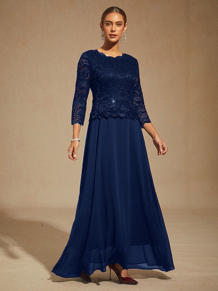 Women's Maxi Dress Chiffon Dress Lace Sequins Embroidered FashionChic