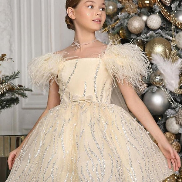 Kids Sleeveless Color Dress Girls' Party Solid Performance FashionChic