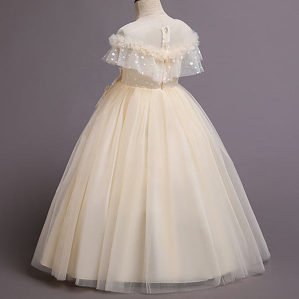 Girls' Color Flower Kids Girl Party Solid Dress FashionChic