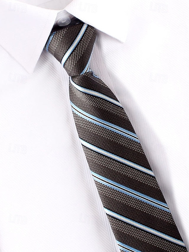 Classic - Narrow Men's Ties Zip and Stripes Pre-Tied FashionChic