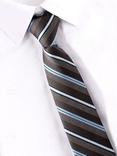 Classic - Narrow Men's Ties Zip and Stripes Pre-Tied FashionChic