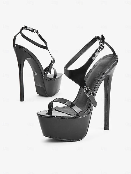 Black Platform Heel Sandals Women's High FashionChic