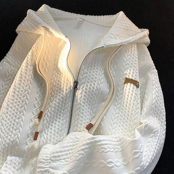 Women's Zip Up Hoodie Sweatshirt Active Sportswear Textured FashionChic