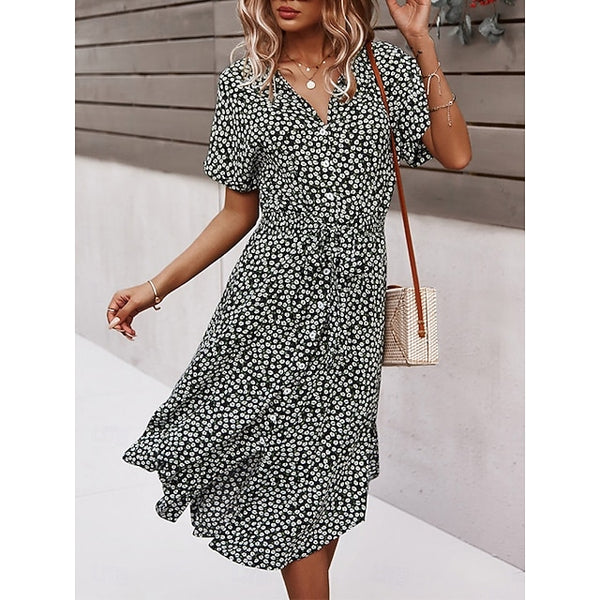 Women's Midi Dress A Line Dress Vacation Casual Outdoor