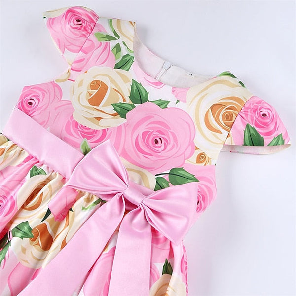 Kids Flower Dress Short Party Sleeve Floral Girls' FashionChic
