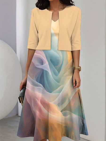 Women's Two Piece Dress Sets Midi Dress with Jacket Elegant FashionChic