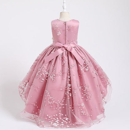 Sleeveless Floral Girls' Kids Solid Dress Wedding Colored FashionChic
