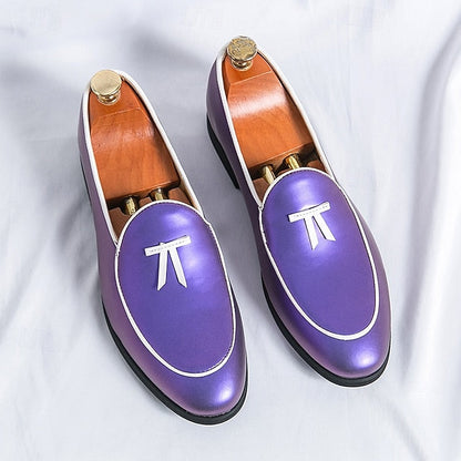 with Leather Patent Yellow Black Faux Men's Loafers Trim FashionChic