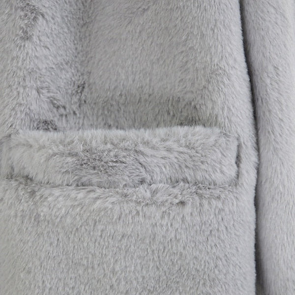 Women's Pocket Faux Coat Fur Casual Warm Comfortable FashionChic