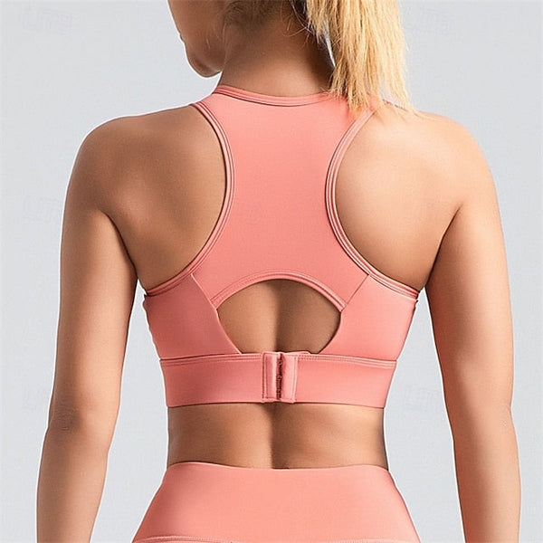 Sports Bra Hollow Mesh Back Sports Bra Fitness Yoga Vest FashionChic