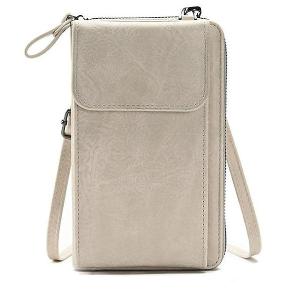 with Zipper Wallet Vintage Faux Crossbody Leather Women's FashionChic