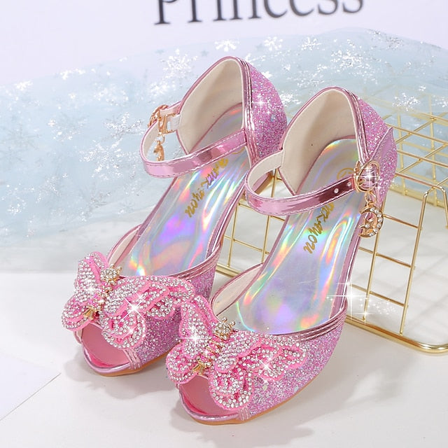 Bowknot – Glitter Sparkly Princess Silver Girls' Shoes FashionChic