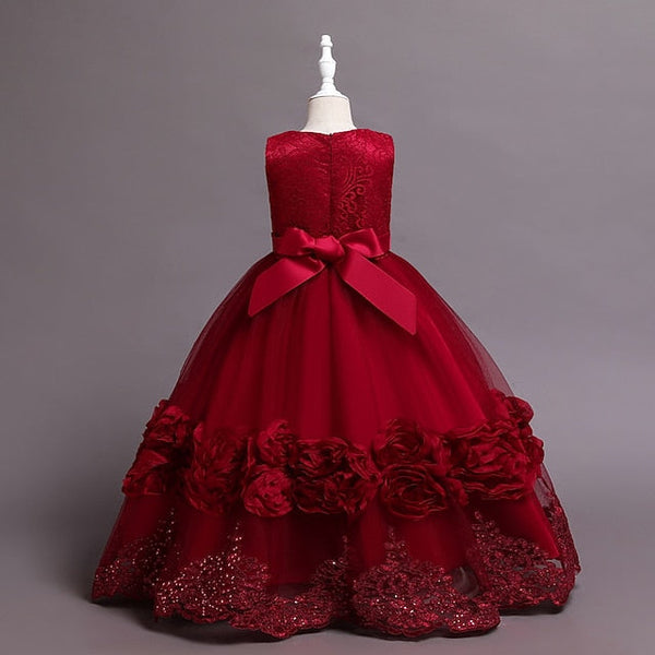 Party Floral Plain Girls' Kids Line Dress A Little FashionChic