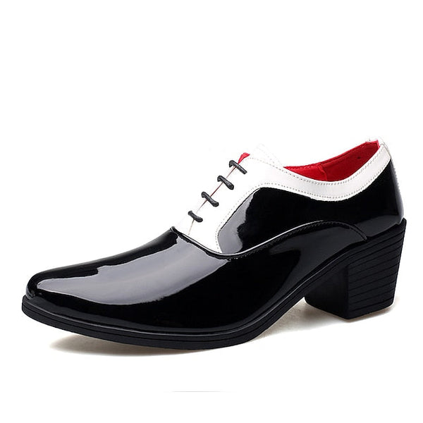 Faux Shoes White Oxford and Red Leather Men's Patent – FashionChic