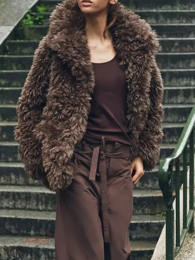 Faux Warm Teddy Comfortable Women's Coat Fur Furs FashionChic