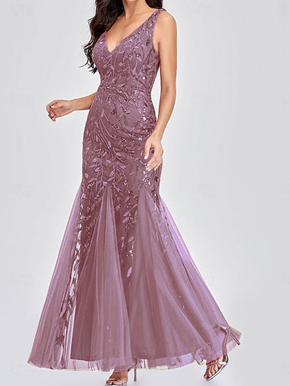 Bride V the Party Neck Dress Floor Elegant of Mother FashionChic