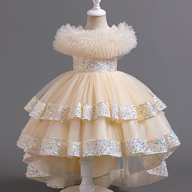 Kids Sleeveless Dress Flower Party Girl Girls' Sequin FashionChic