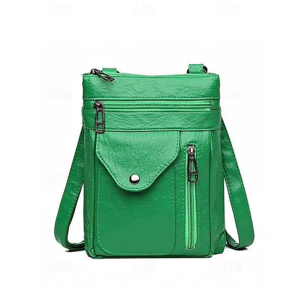 Leather Vintage Multi-Pocket Crossbody Women's Faux - Bag FashionChic