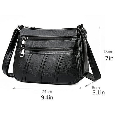 Faux Crossbody Black Bag Stylish Leather – Women's FashionChic