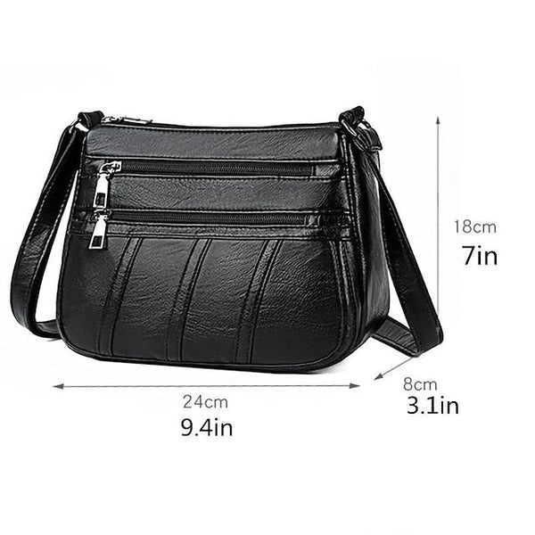 Crossbody Black Stylish Women's Bag – Faux Leather FashionChic