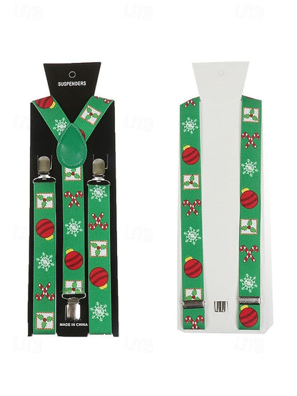 Snowman Christmas Suspenders with Men's FashionChic