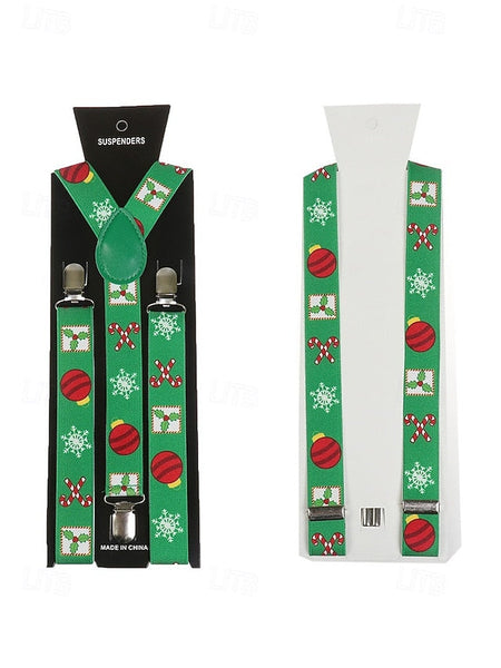 Snowman Christmas Suspenders with Men's FashionChic