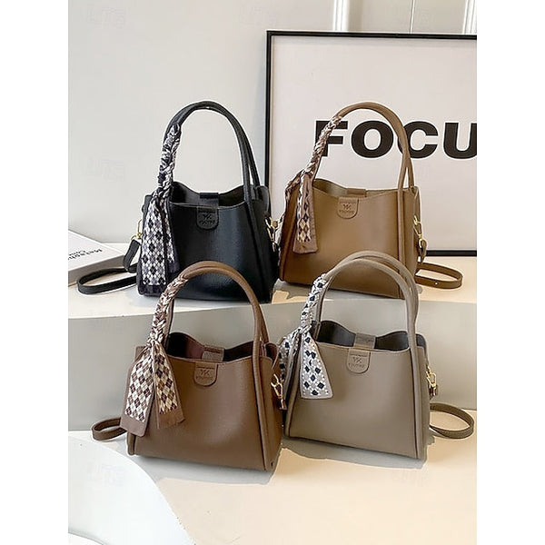 Bag Bucket Handbag PU Women's Bags Shoulder Crossbody FashionChic