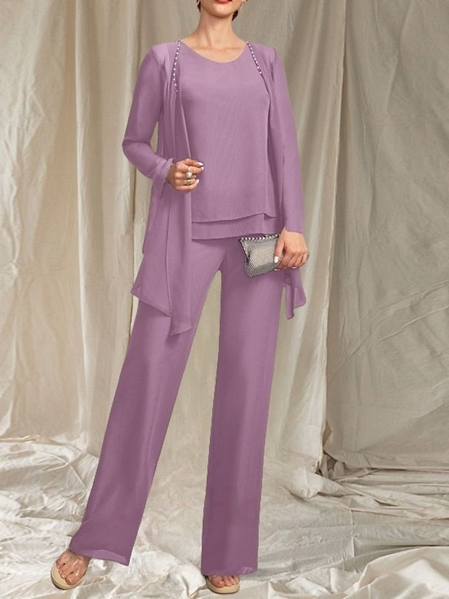 Mother Guest Pantsuit of Piece the Wedding Bride 3 Elegant Dress FashionChic