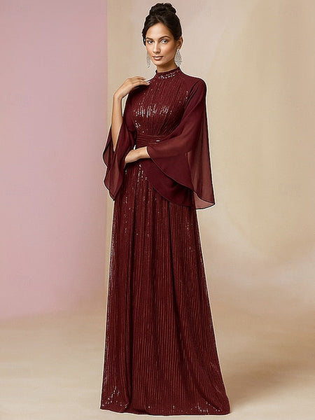 A-Line Floor Length Wedding Guest Dress Formal Dresses Evening FashionChic