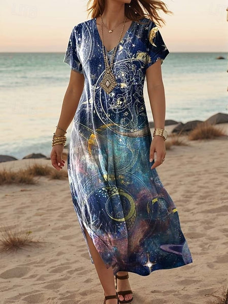 Women's Maxi Dress Paisley Dress Casual Dress Long Sleeve