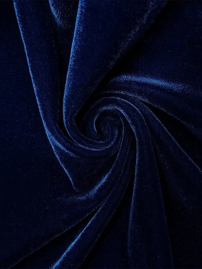 A-Line Dress Blue Cocktail Burgundy Elegant Velvet Dresses FashionChic