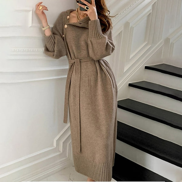 Women's Sweater Dress Jumper Dress Winter Dress Knee Length