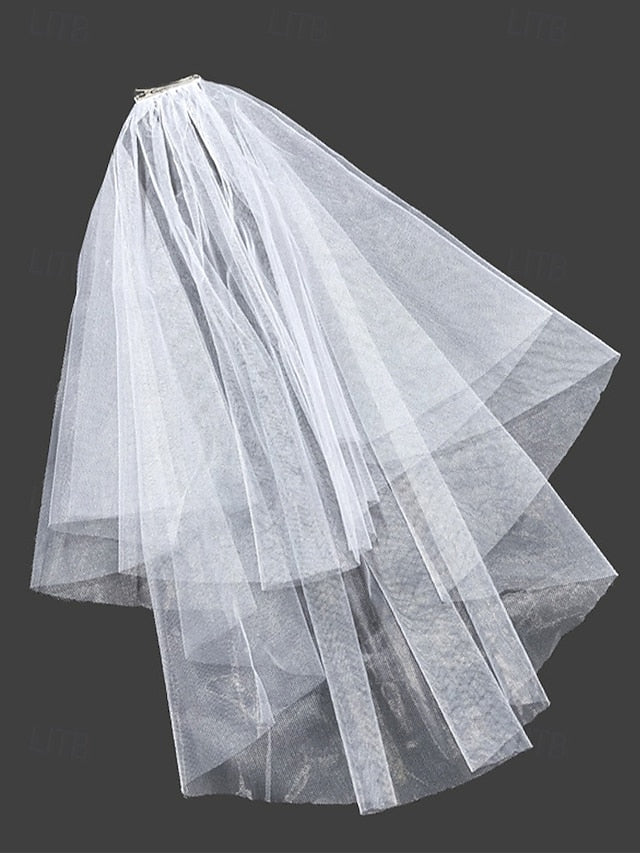 Veil Elegant Soft – Two-Layer Classic Bridal with Tulle FashionChic