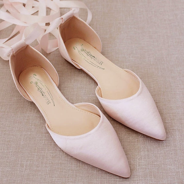 Women's Ribbon Comfortable Satin – Flats Tie Ballet FashionChic