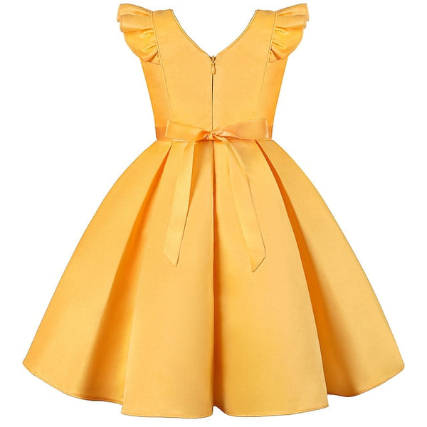 Dress Formal Sleeveless Solid Girls' Color Kids Party FashionChic