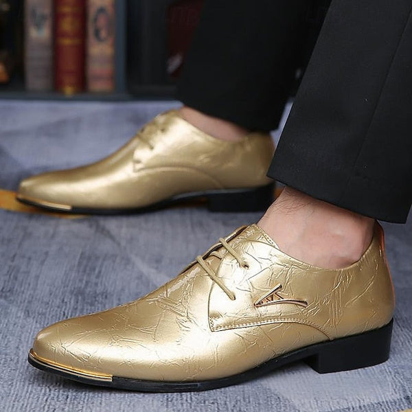 Dress – Purple Shoes Men's Lace-Up Bold Patent Shiny FashionChic