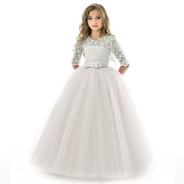 Wedding Flower Colored Girls' Girl Solid Dress Kids FashionChic