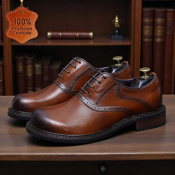 Shoes- Layer First Dress Genuine Oxford Men's Leather FashionChic